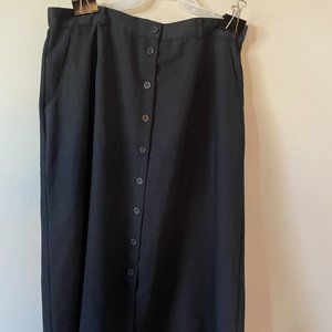 Black Button Skirt Plus Size
